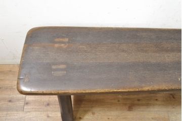 中古　飛騨産業　PROVINCIAL(プロヴィンシャル・プロビンシャル)　素朴な風合いが温かみのあるトリッスルベンチ(長椅子、板座チェア、ダイニングベンチ、飾り台)(定価約24万円)(R-074014)