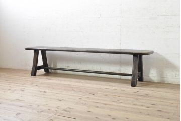 中古　飛騨産業　PROVINCIAL(プロヴィンシャル・プロビンシャル)　素朴な風合いが温かみのあるトリッスルベンチ(長椅子、板座チェア、ダイニングベンチ、飾り台)(定価約24万円)(R-074015)