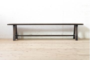中古　飛騨産業　PROVINCIAL(プロヴィンシャル・プロビンシャル)　素朴な風合いが温かみのあるトリッスルベンチ(長椅子、板座チェア、ダイニングベンチ、飾り台)(定価約24万円)(R-074015)