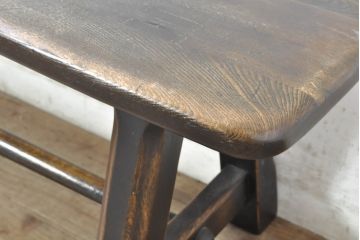 中古　飛騨産業　PROVINCIAL(プロヴィンシャル・プロビンシャル)　素朴な風合いが温かみのあるトリッスルベンチ(長椅子、板座チェア、ダイニングベンチ、飾り台)(定価約24万円)(R-074015)