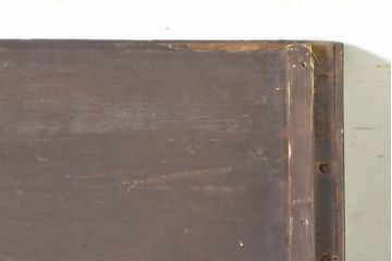 和製ビンテージ　美品!!　天板付きリメイク　脚(台輪)付きリメイク　前面欅(ケヤキ)材　漆塗り　艶のある木の色味と美しい杢目が魅力的なローボード(テレビ台、テレビボード、着物箪笥、観音箪笥、和タンス、引き出し、ヴィンテージ)(R-074018)