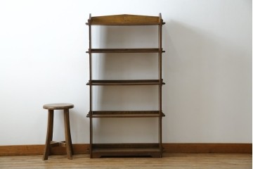 和製アンティーク　栓材　象嵌　どこか懐かしい雰囲気の漂う楔(くさび)式本棚　(R-074022)