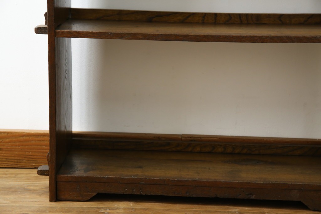 和製アンティーク　栓材　象嵌　どこか懐かしい雰囲気の漂う楔(くさび)式本棚　(R-074022)