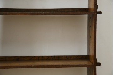 和製アンティーク　栓材　象嵌　どこか懐かしい雰囲気の漂う楔(くさび)式本棚　(R-074022)