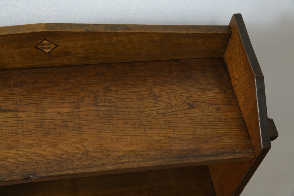 和製アンティーク　栓材　象嵌　どこか懐かしい雰囲気の漂う楔(くさび)式本棚　(R-074022)