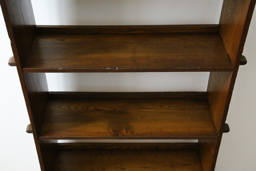 和製アンティーク　栓材　象嵌　どこか懐かしい雰囲気の漂う楔(くさび)式本棚　(R-074022)
