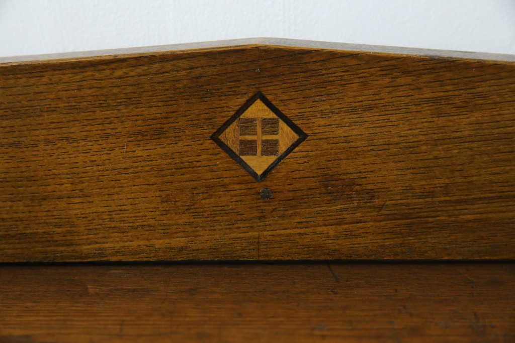 和製アンティーク　栓材　象嵌　どこか懐かしい雰囲気の漂う楔(くさび)式本棚　(R-074022)