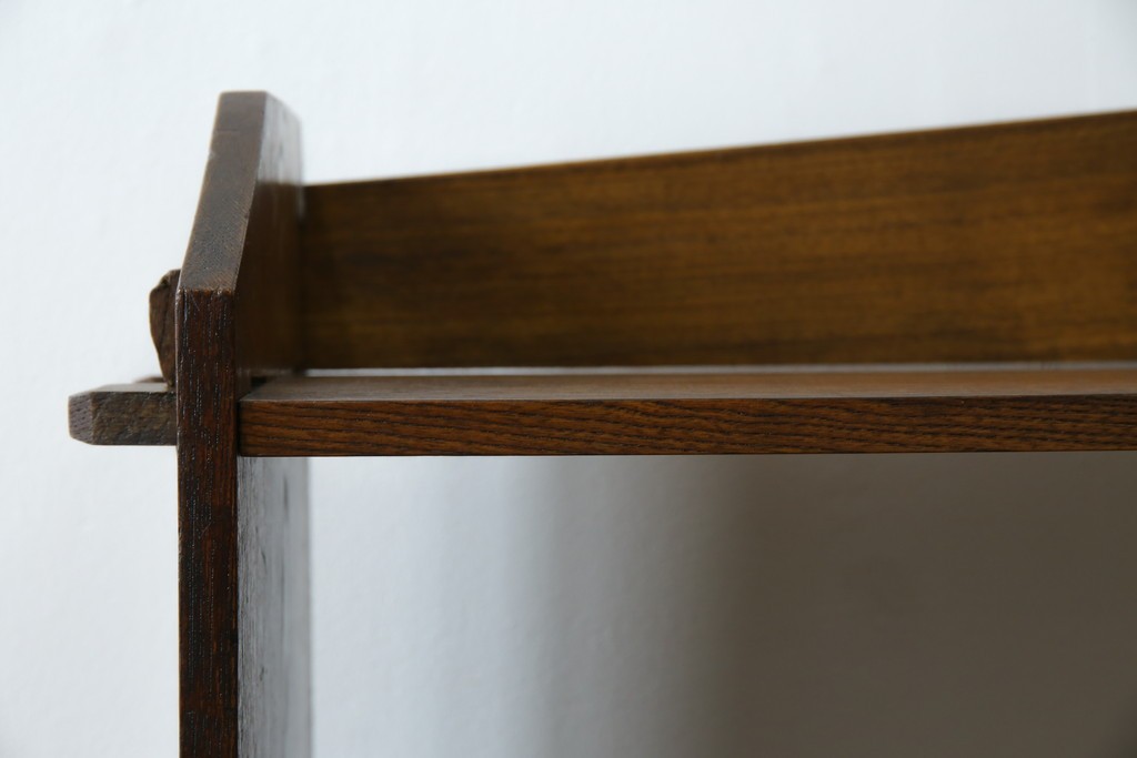 和製アンティーク　栓材　象嵌　どこか懐かしい雰囲気の漂う楔(くさび)式本棚　(R-074022)