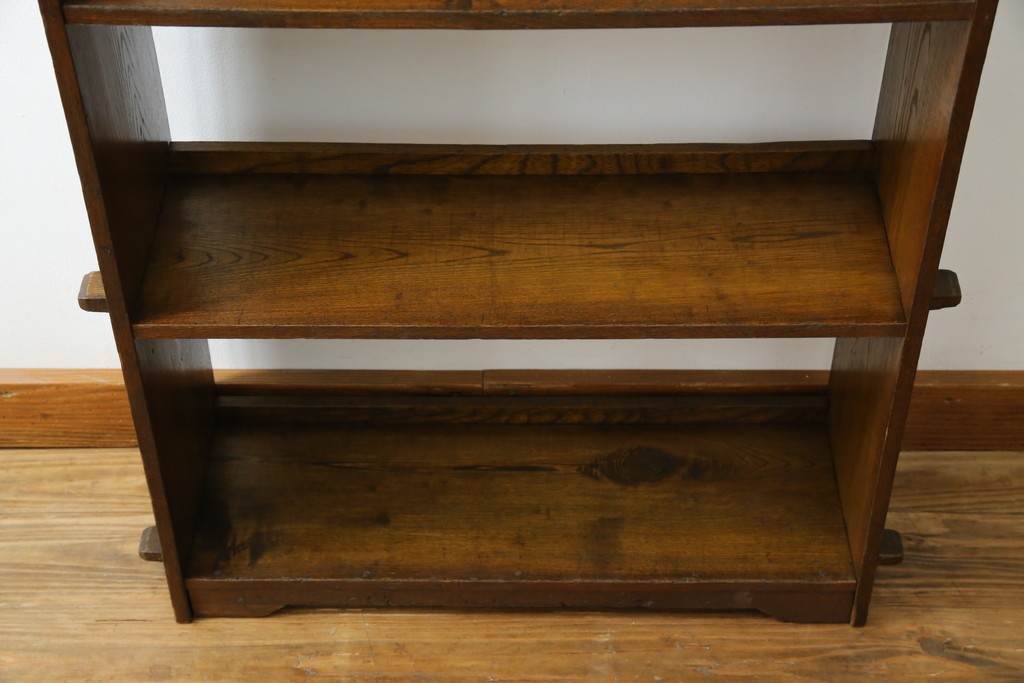 和製アンティーク　栓材　象嵌　どこか懐かしい雰囲気の漂う楔(くさび)式本棚　(R-074022)