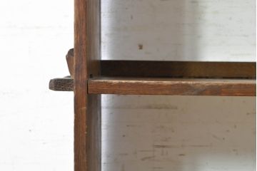 和製アンティーク　栓材　懐かしい雰囲気漂う楔(くさび)式本棚(ブックシェルフ、オープンラック、収納棚、飾り棚)(R-074022)