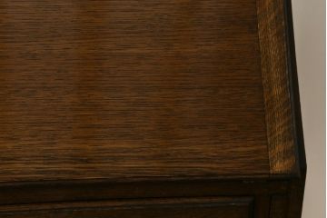 イギリスアンティーク　Lloyd's Antiques(ロイズ・アンティークス)取り扱い　趣のある佇まいが魅力的なオーク材の幅狭ライティングビューロー(ワークデスク、簿記机、在宅用、在宅ワーク用、英国)(R-074023)