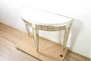 中古　美品　アメリカ最高級ブランド　センチュリー(CENTURY)　煌びやかなデザインで空間を華やかに彩るコンソールテーブル(サイドテーブル、花台、飾り台)(R-074024)