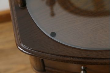 中古　松永工房　アンジュ　クラシカルな雰囲気漂うドレッサーとチェアのセット(化粧台、鏡台、ミラー、イス、椅子)(R-074028)