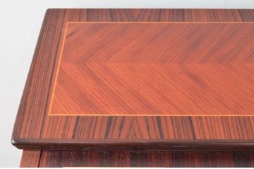 中古　美品　象嵌(マーケットリー)　珍しいシリンダートップのライティングビューロー(ワークデスク、簿記机、引き出し、在宅用、在宅ワーク用)(R-074029)