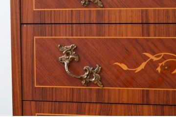 中古　美品　象嵌(マーケットリー)　珍しいシリンダートップのライティングビューロー(ワークデスク、簿記机、引き出し、在宅用、在宅ワーク用)(R-074029)