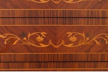 中古　美品　象嵌(マーケットリー)　珍しいシリンダートップのライティングビューロー(ワークデスク、簿記机、引き出し、在宅用、在宅ワーク用)(R-074029)