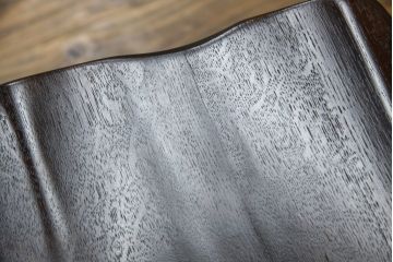 中古　美品　柏木工(カシワ木工、KASHIWA)　希少な廃盤品　ナラ材　身体に馴染むデザインと落ち着いた色味が魅力的なアームチェア(ダイニングチェア、板座チェア、椅子、イス、いす)(R-074030)