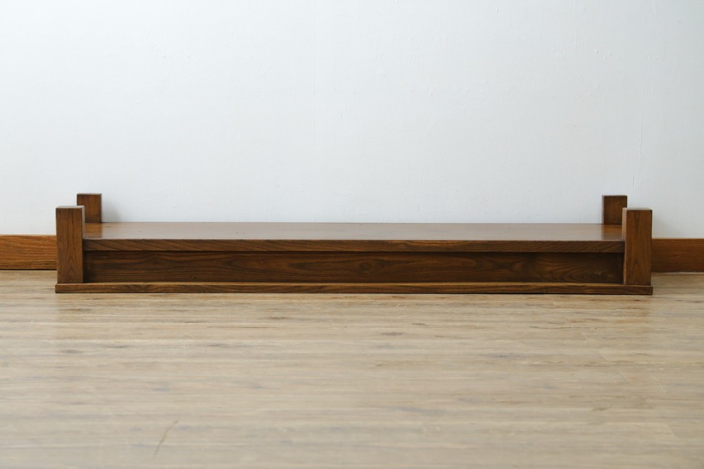 和製アンティーク　総欅(ケヤキ)材　シンプルなデザインで取り入れやすい置き床　(R-074032)