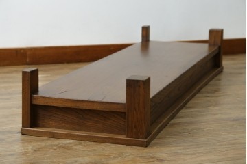 和製アンティーク　総欅(ケヤキ)材　シンプルなデザインで取り入れやすい置き床　(R-074032)