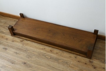 和製アンティーク　総欅(ケヤキ)材　シンプルなデザインで取り入れやすい置き床　(R-074032)