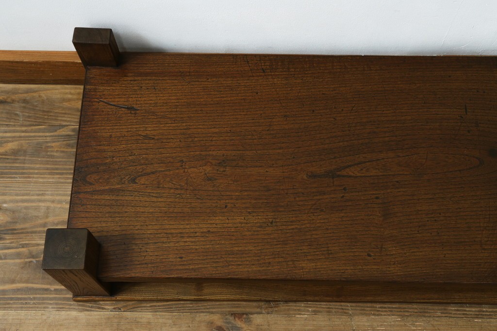 和製アンティーク　総欅(ケヤキ)材　シンプルなデザインで取り入れやすい置き床　(R-074032)