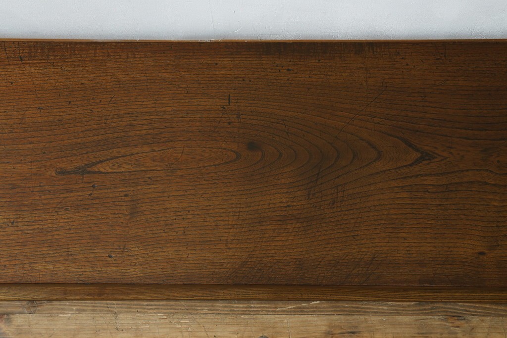 和製アンティーク　総欅(ケヤキ)材　シンプルなデザインで取り入れやすい置き床　(R-074032)