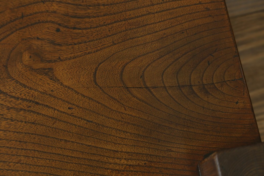 和製アンティーク　総欅(ケヤキ)材　シンプルなデザインで取り入れやすい置き床　(R-074032)