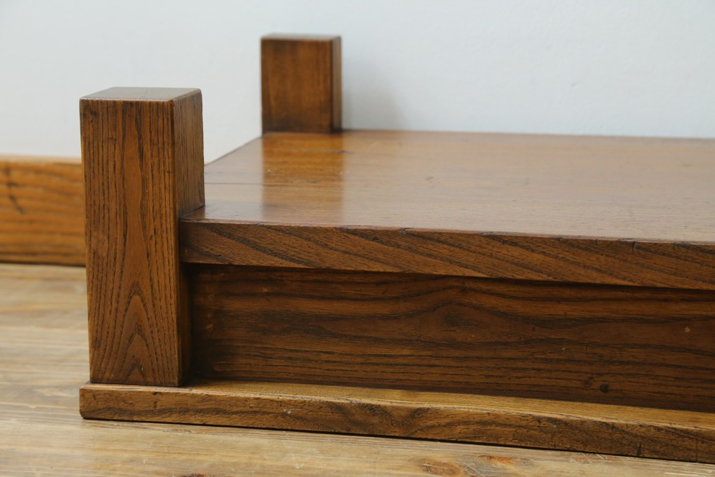 和製アンティーク　総欅(ケヤキ)材　シンプルなデザインで取り入れやすい置き床　(R-074032)