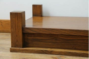 和製アンティーク　総欅(ケヤキ)材　シンプルなデザインで取り入れやすい置き床　(R-074032)