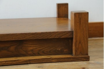 和製アンティーク　総欅(ケヤキ)材　シンプルなデザインで取り入れやすい置き床　(R-074032)