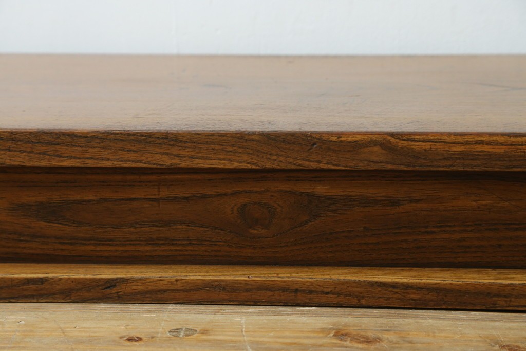 和製アンティーク　総欅(ケヤキ)材　シンプルなデザインで取り入れやすい置き床　(R-074032)