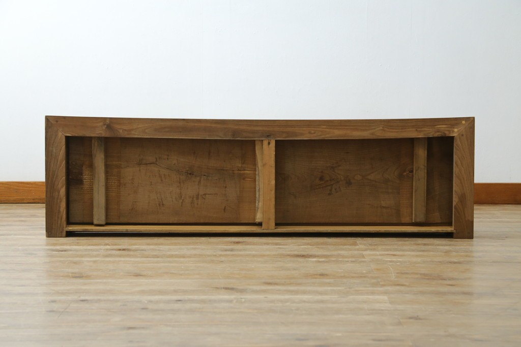 和製アンティーク　総欅(ケヤキ)材　シンプルなデザインで取り入れやすい置き床　(R-074032)