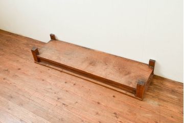 和製アンティーク　総欅(ケヤキ)材　シンプルなデザインで取り入れやすい置き床(置床、ローボード、リビングボード、テレビ台、テレビボード、飾り台)(R-074032)