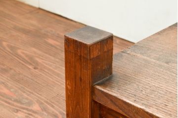 和製アンティーク　総欅(ケヤキ)材　シンプルなデザインで取り入れやすい置き床(置床、ローボード、リビングボード、テレビ台、テレビボード、飾り台)(R-074032)