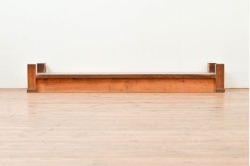和製アンティーク　総欅(ケヤキ)材　シンプルなデザインで取り入れやすい置き床(置床、ローボード、リビングボード、テレビ台、テレビボード、飾り台)(R-074032)