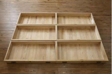 中古　美品　指物士 村山三男　品のある佇まいが魅力的な加茂総桐箪笥(並厚、チェスト、総桐たんす、小袖箪笥、和タンス、衣装箪笥、収納箪笥、整理箪笥、引き出し6杯)(R-074040)