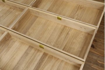 中古　美品　指物士 村山三男　品のある佇まいが魅力的な加茂総桐箪笥(並厚、チェスト、総桐たんす、小袖箪笥、和タンス、衣装箪笥、収納箪笥、整理箪笥、引き出し6杯)(R-074040)