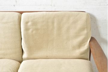 デンマークビンテージ　レア!!　komfort　チーク材　ナチュラルテイストのお部屋におすすめの3人掛けソファ(3P、三人掛け、3シーター、トリプルソファ、アームソファ、北欧、ヴィンテージ)(R-074046)
