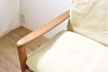 デンマークビンテージ　レア!!　komfort　チーク材　ナチュラルテイストのお部屋におすすめの3人掛けソファ(3P、三人掛け、3シーター、トリプルソファ、アームソファ、北欧、ヴィンテージ)(R-074046)