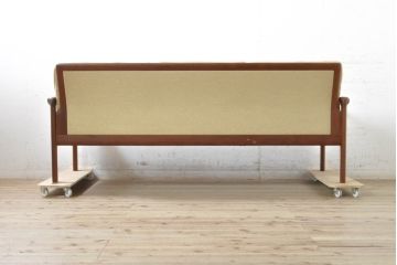 デンマークビンテージ　レア!!　komfort　チーク材　ナチュラルテイストのお部屋におすすめの3人掛けソファ(3P、三人掛け、3シーター、トリプルソファ、アームソファ、北欧、ヴィンテージ)(R-074046)