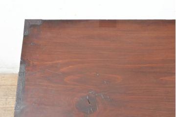和製アンティーク　前面栗材　和の空間を引き立てる米沢箪笥ローボード(和たんす、時代箪笥、収納タンス、テレビ台、テレビボード、ローチェスト、引き出し)(R-074049)