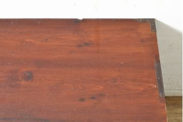 和製アンティーク　前面栗材　桜丸金具　使い込まれた風合いが味わい深い米沢箪笥ローボード(和たんす、時代箪笥、収納タンス、衣装箪笥、テレビ台、テレビボード、ローチェスト、引き出し)(R-074051)