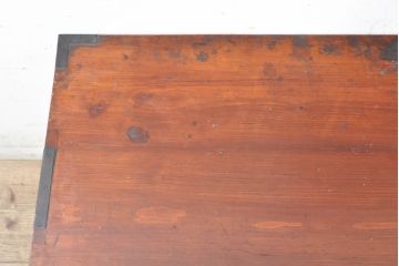 和製アンティーク　前面栗材　桜丸金具　使い込まれた風合いが味わい深い米沢箪笥ローボード(和たんす、時代箪笥、収納タンス、テレビ台、テレビボード、ローチェスト、引き出し)(R-074052)