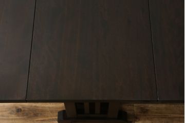 中古　北海道民芸家具　#430　落ち着いた色味が魅力的なバタフライテーブル(エクステンションテーブル、ダイニングテーブル、食卓、2人掛け、4人掛け)(R-074057)