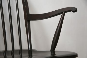 中古　松本民芸家具　美しいシルエットが目を引く#85リーチ型アームチェア2脚セット(ダイニングチェア、板座チェア、椅子、イス)(R-074058)