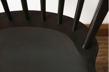 中古　松本民芸家具　美しいシルエットが目を引く#85リーチ型アームチェア2脚セット(ダイニングチェア、板座チェア、椅子、イス)(R-074058)