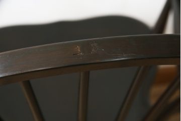 中古　松本民芸家具　美しいシルエットが目を引く#85リーチ型アームチェア2脚セット(ダイニングチェア、板座チェア、椅子、イス)(R-074058)