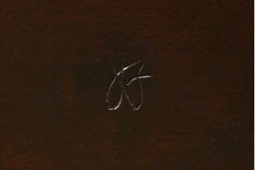中古　松本民芸家具　美しいシルエットが目を引く#85リーチ型アームチェア2脚セット(ダイニングチェア、板座チェア、椅子、イス)(R-074058)