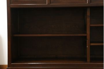 中古　美品!!　松本民芸家具　和モダンな雰囲気を醸し出す舞良型食器棚(キャビネット、水屋箪笥、収納棚、戸棚)(定価約133万円)(R-074061)