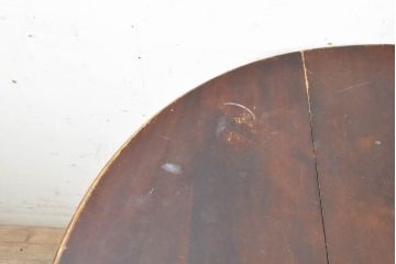 中古　松本民芸家具　D型バタフライ卓子　挽き物加工の脚が目を惹くバタフライテーブル(エクステンションテーブル、ダイニングテーブル、2人掛け、4人掛け)(定価約38万円)(R-074064)